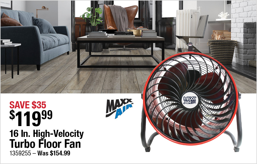 16 In. High-Velocity Turbo Floor Fan